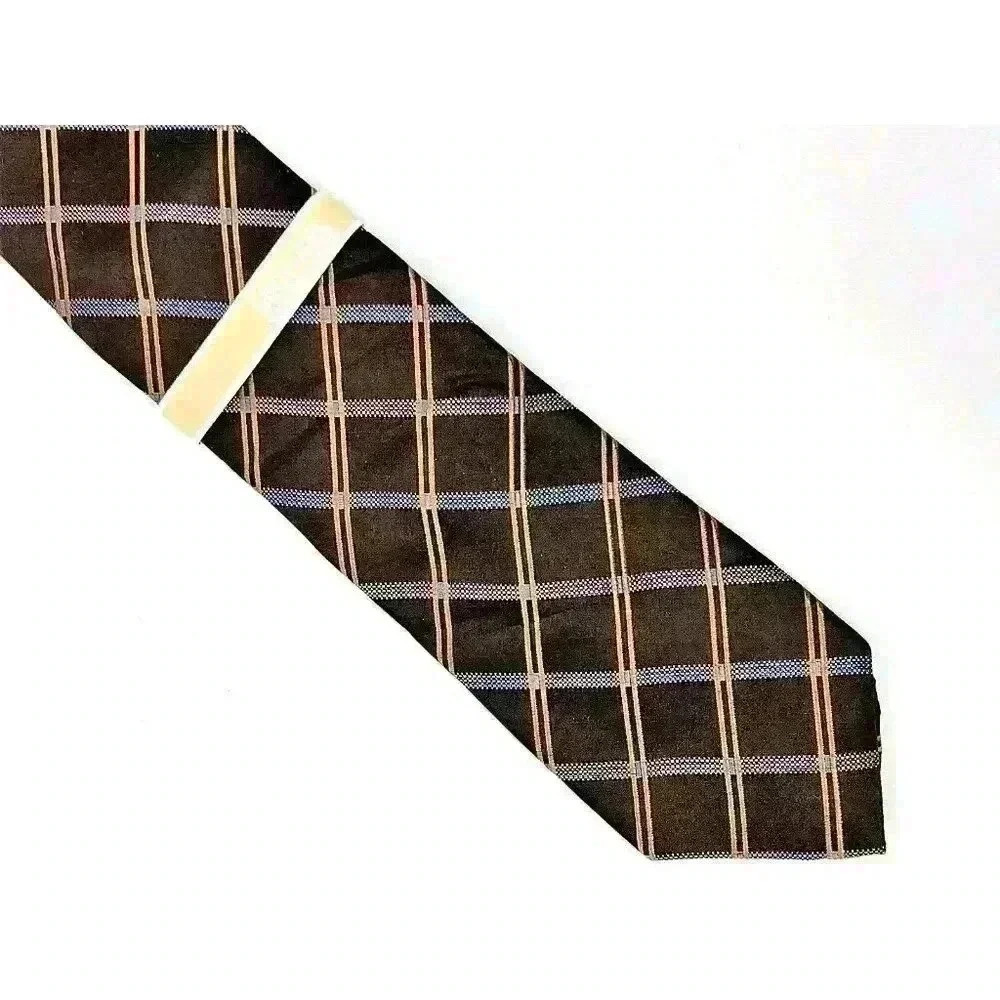 Michael Kors Tie Brown Plaid classic length NWT GIFT